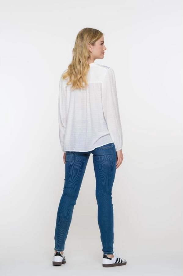 Geisha Geborduurde Blouse White Dames - Foto 3