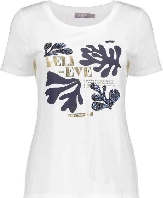 Geisha t-shirt ecru met pailletten
