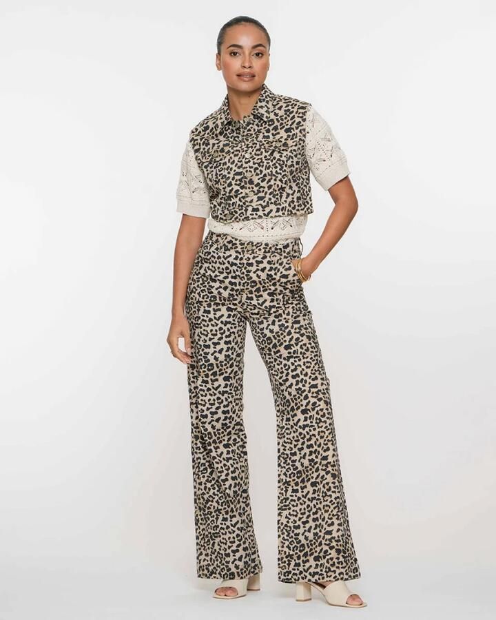 Geisha Jeans met Luipaardprint Multicolor Dames - Foto 3