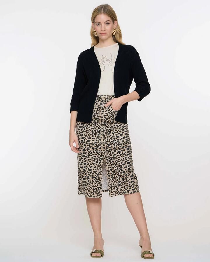 Geisha Jeansrok met Luipaardprint Multicolor Dames - Foto 4