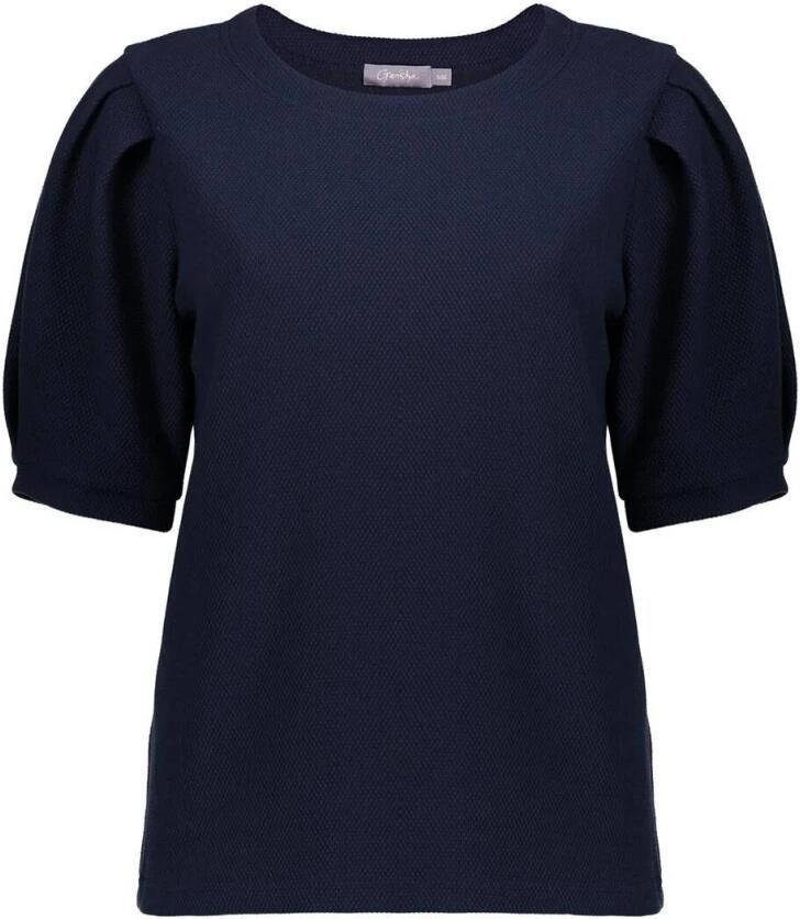 Geisha Korte Mouw Top Comfortabel Blue Dames