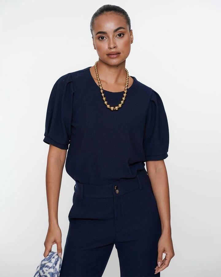 Geisha Korte Mouw Top Comfortabel Blue Dames - Foto 2