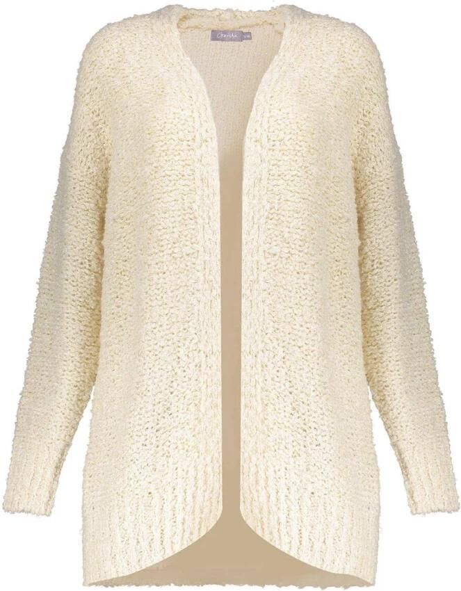 Geisha Lurex Vest Cardigan Beige Dames