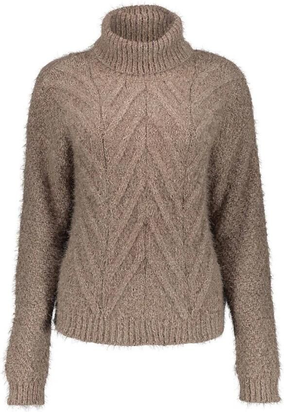 Geisha Roll Neck Pullover Brown Dames