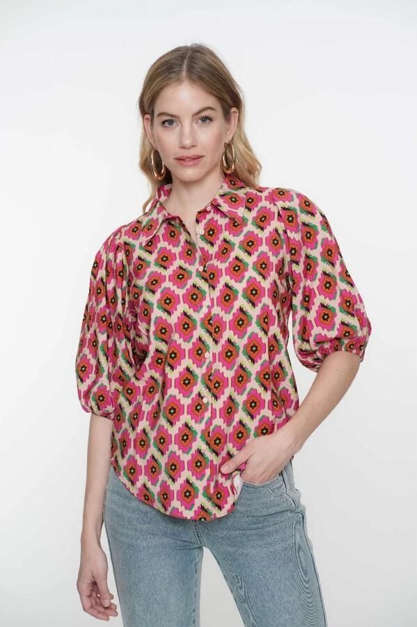 Geisha Roze Mint Blouse Multicolor Dames - Foto 3