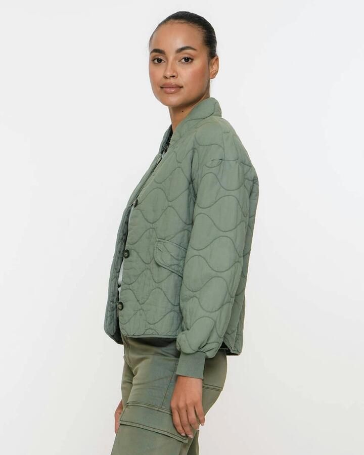 Geisha Stepped Light Jacket Green Dames - Foto 2