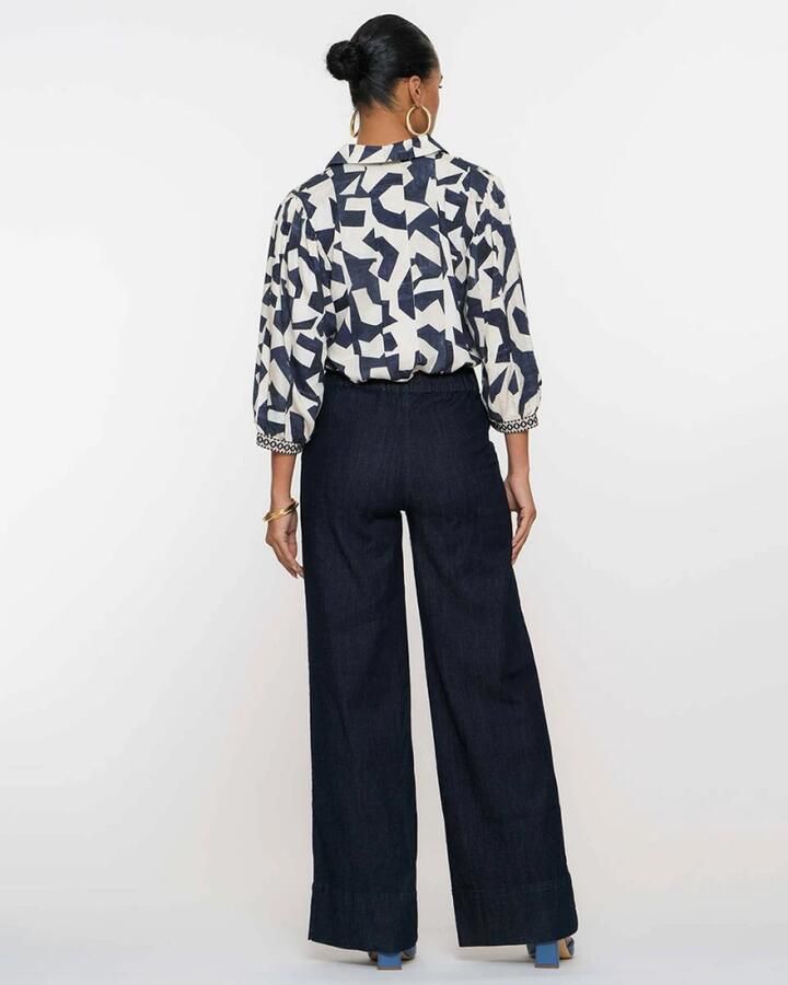 Geisha high waist loose fit jeans dark blue denim - Foto 2