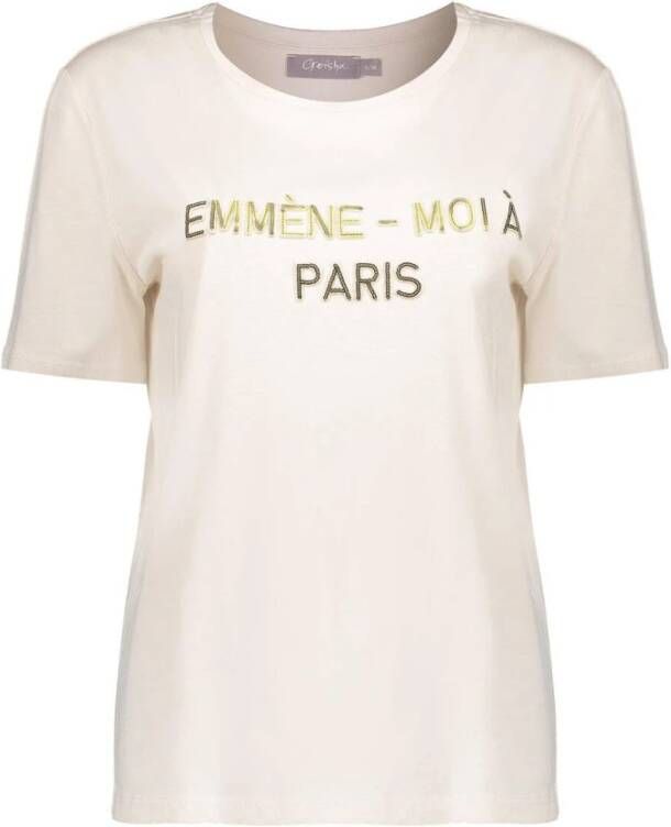 Geisha Paillet T-shirt Beige Dames