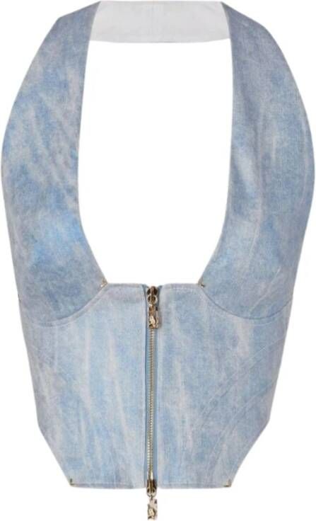 Genny Sleeveless Tops Blauw Dames