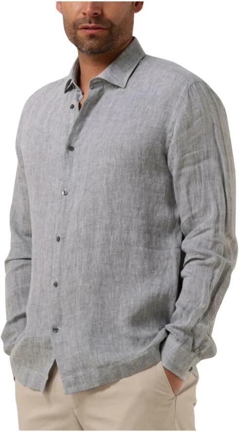 GENTI Heren Overhemden Linnen S7054-1120 Groen - Foto 6