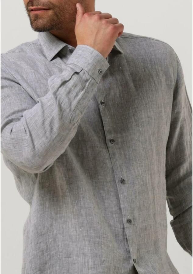 GENTI Heren Overhemden Linnen S7054-1120 Groen - Foto 4