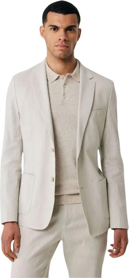 Gentiluomo Stijlvolle zandkleurige herenblazer Beige Heren