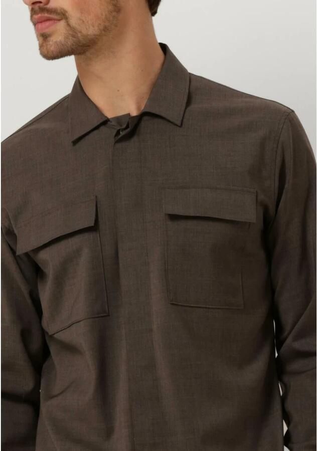 Gentiluomo Taupe Overshirt Klassieke Stijl Brown Heren