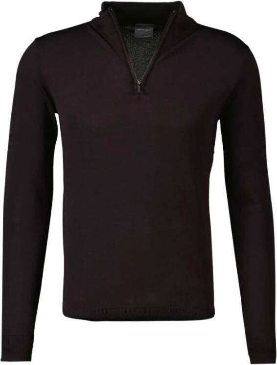 Gentiluomo Elegante Donkerbruine Trui met Rits Brown Heren