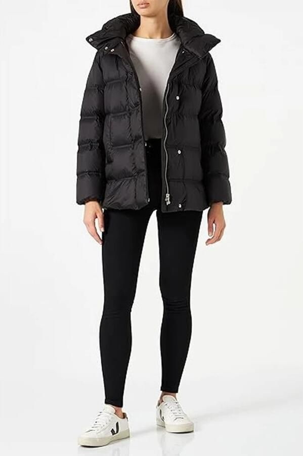 Geox Ademende Halflange Jas van Polyester Black Dames - Foto 2