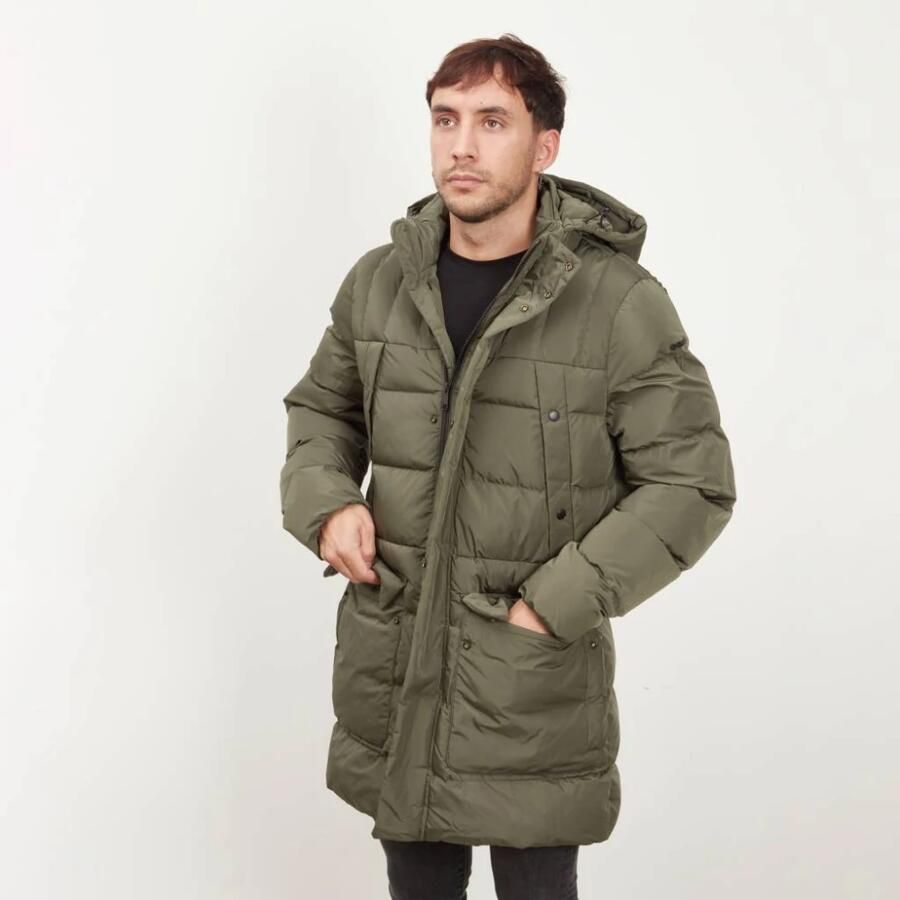 Geox Down Parka Jacket Green Heren