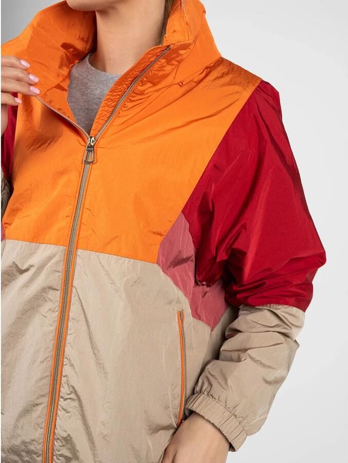 Geox Loszittende Jas met Verborgen Capuchon Rood Dames