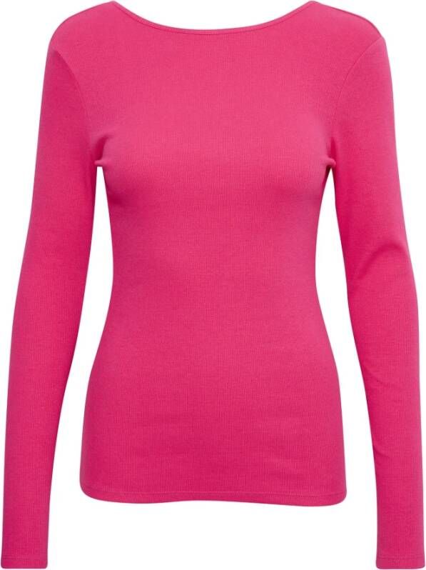 Gestuz Drewgz Ls Drop Back Tops T-Shirts 10908425 Roze Pauw Pink Dames