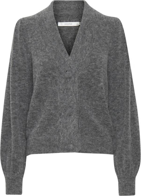 Gestuz Gebreide kleding met V-hals Grijs Dames