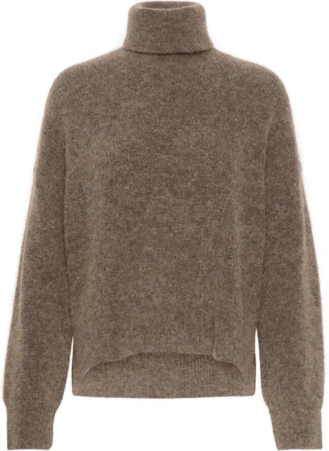 Gestuz Alphagz Rollneck Sweater Dark Sand Melange Brown Dames - Foto 8