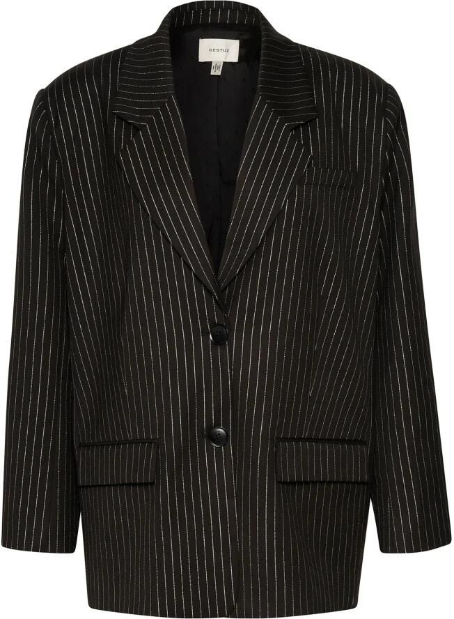 Gestuz Blackpinstripe Lurex Blazer Jacket Black Dames - Foto 5