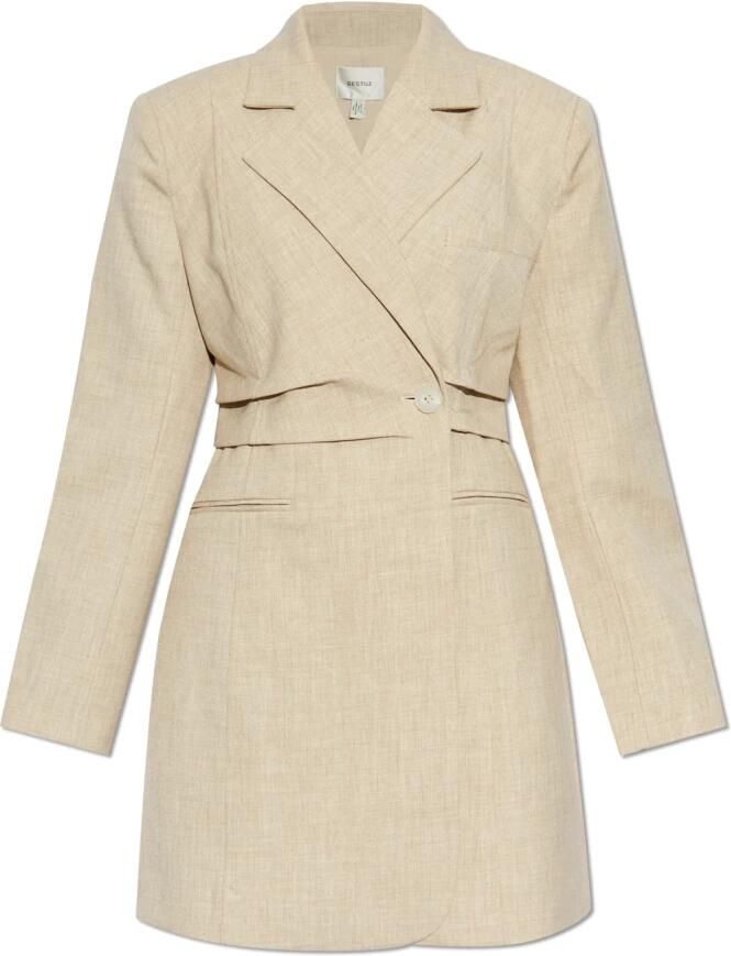 Gestuz Elegante Blazer Jurk Light Sand Melange Beige Dames - Foto 9