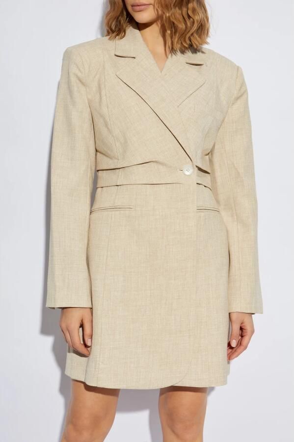 Gestuz Elegante Blazer Jurk Light Sand Melange Beige Dames - Foto 7
