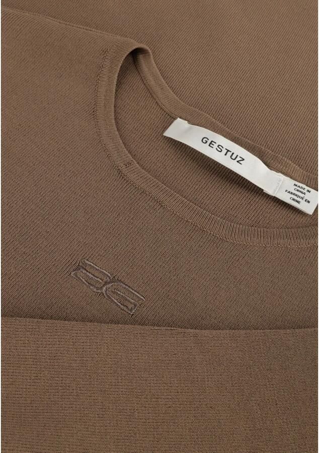 Gestuz Brielle Midi Jurk in Taupe Brown Dames