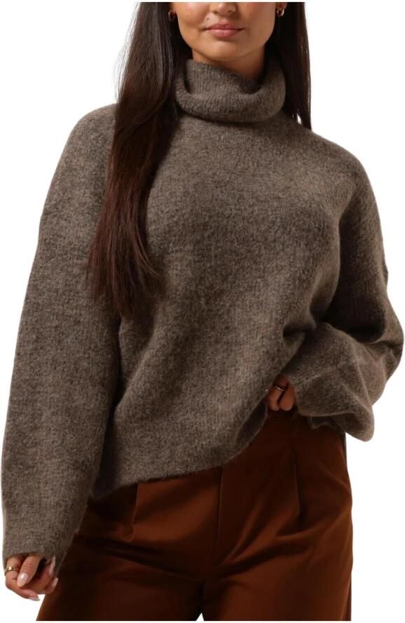 Gestuz Alphagz Rollneck Sweater Dark Sand Melange Brown Dames - Foto 7
