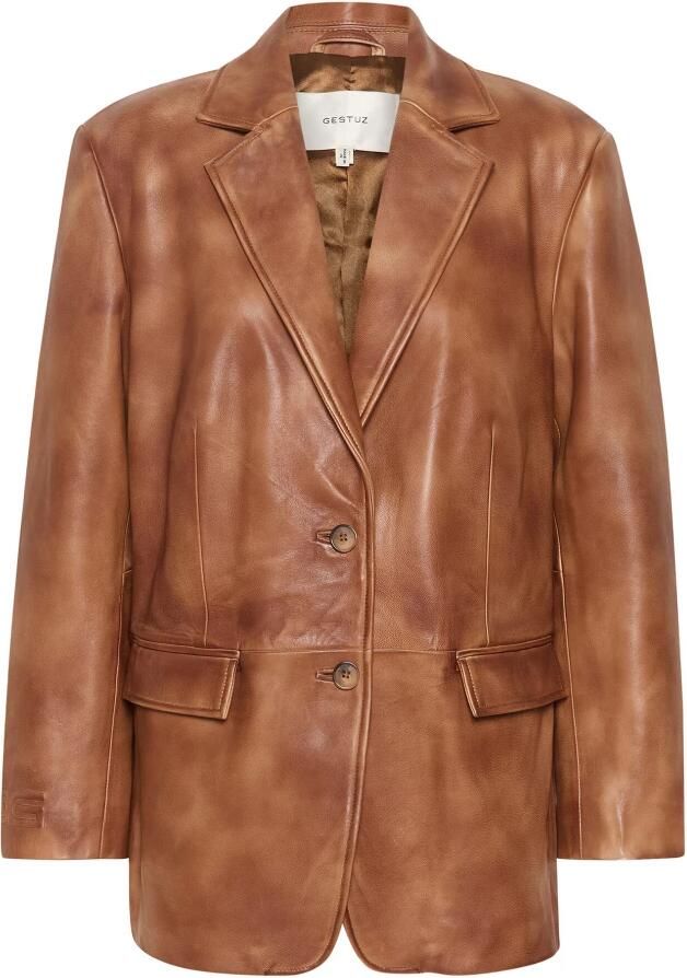 Gestuz Leren jack met reverskraag model 'Lucina'