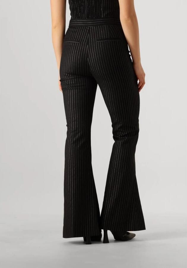 Gestuz Hoge taille flare broek met krijtstreep patroon Black Dames - Foto 6