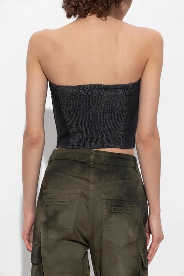 Gestuz Gerimpelde Corsagetop Donkergrijs Zwart Gray Dames - Foto 4