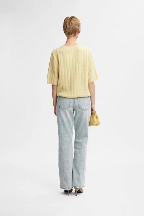 Gestuz Alphagz Ss Tee Gebreid Flaxen Melange Yellow Dames - Foto 4