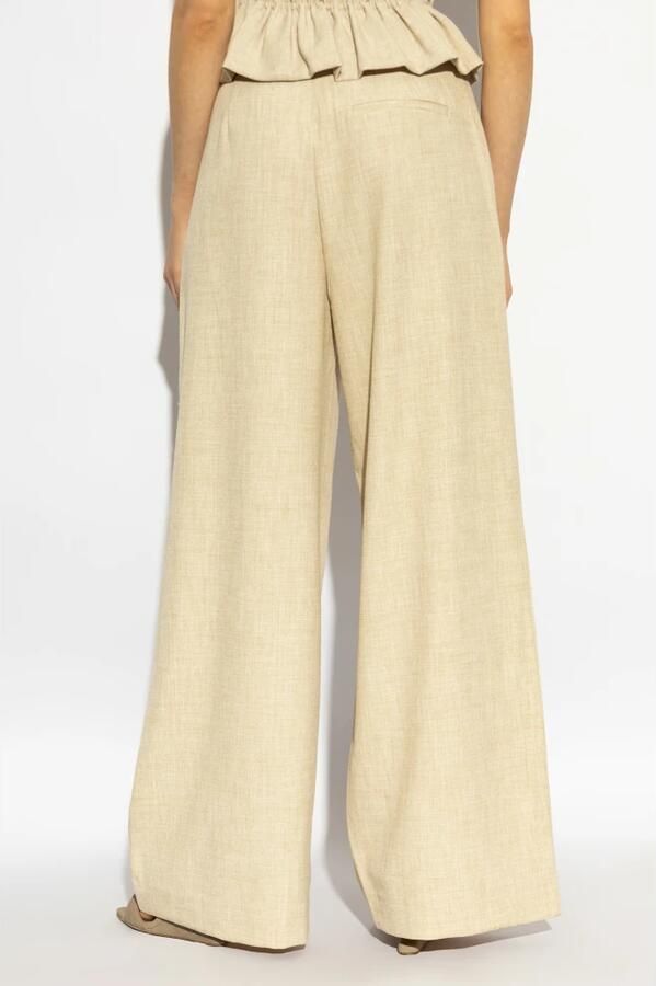 Gestuz Zwarte Wijde Pijp Broek met Zakken Beige Dames - Foto 5