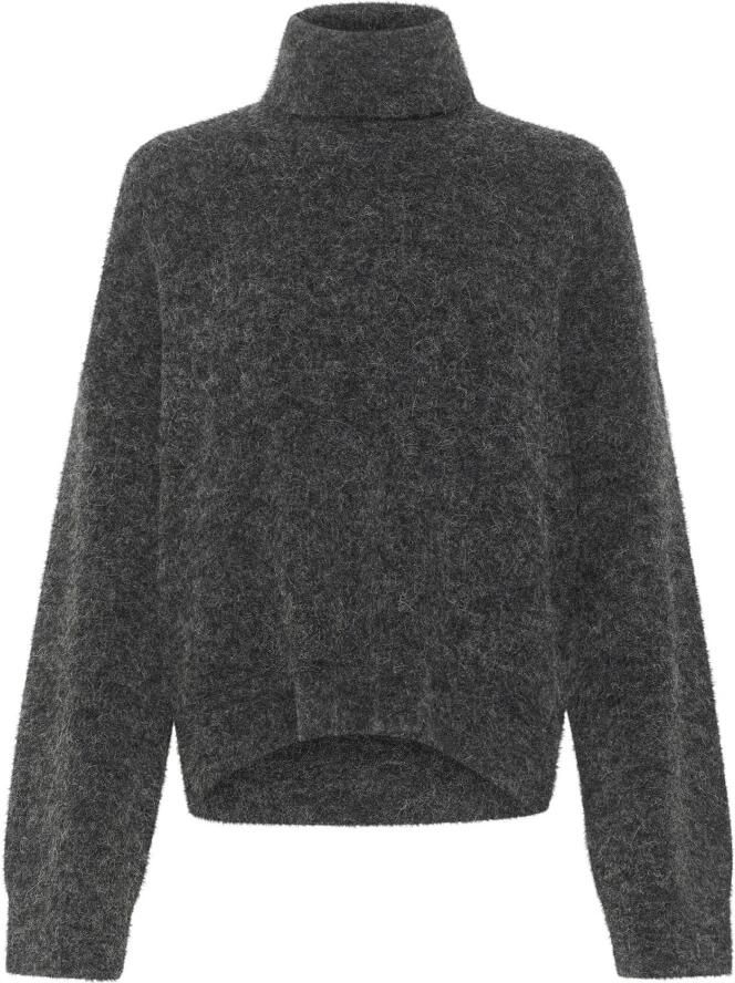 Gestuz Gezellige Rollneck Trui Charcoal Melange Gray Dames - Foto 8