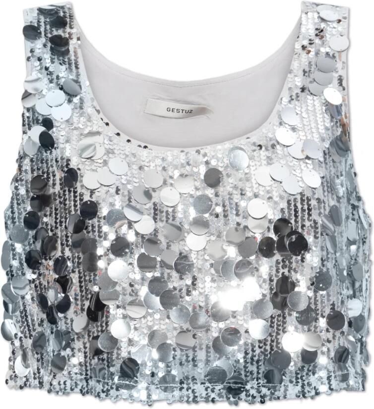 Gestuz Korte top met pailletten model 'Glitta' - Foto 5