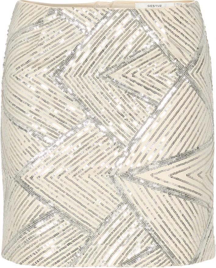 Gestuz Gouden Pailletten Nauwsluitende Rok Beige Dames - Foto 6