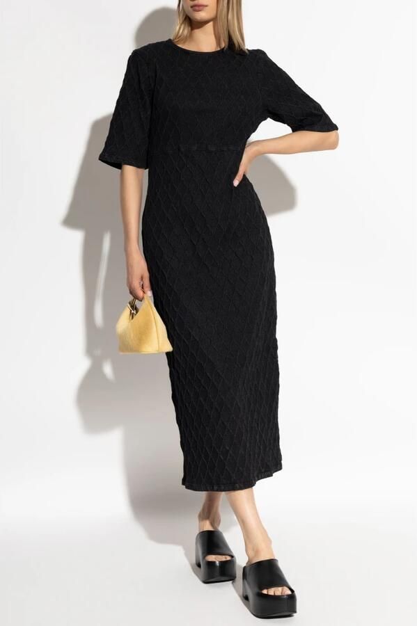 Gestuz Lange Jurk met Stijlvol Patroon en Split Black Dames - Foto 2