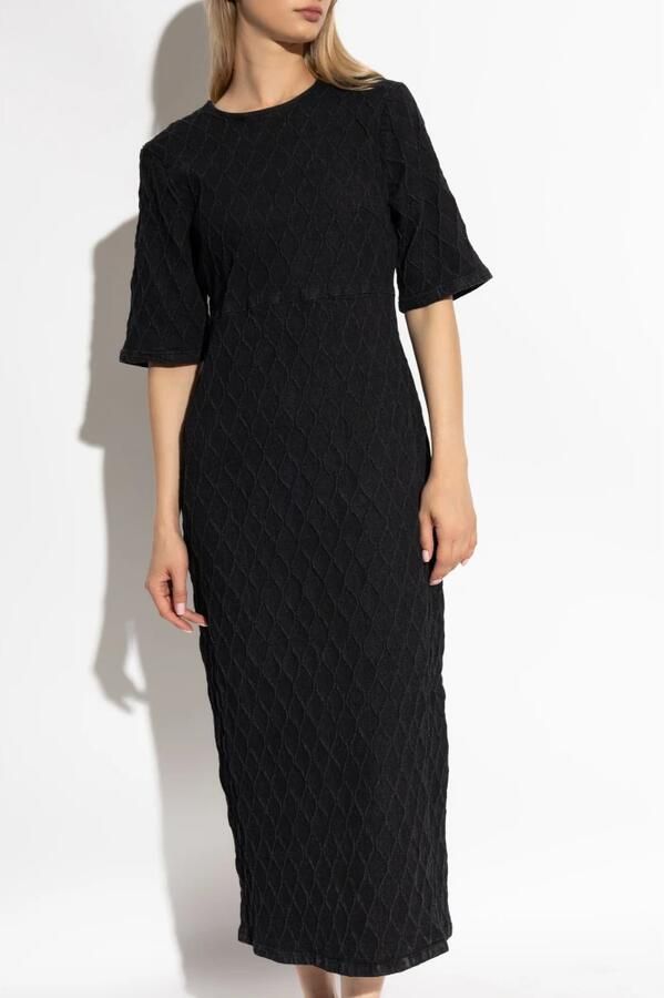 Gestuz Lange Jurk met Stijlvol Patroon en Split Black Dames - Foto 3