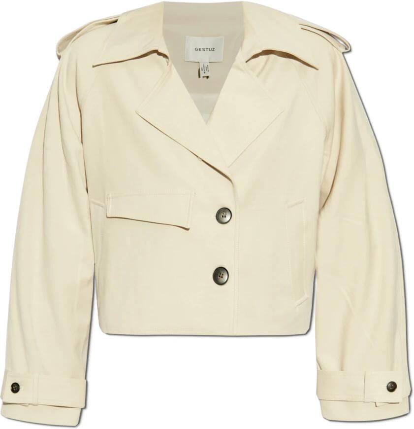 Gestuz Korte Beige Jas voor Vrouwen Beige Dames - Foto 9