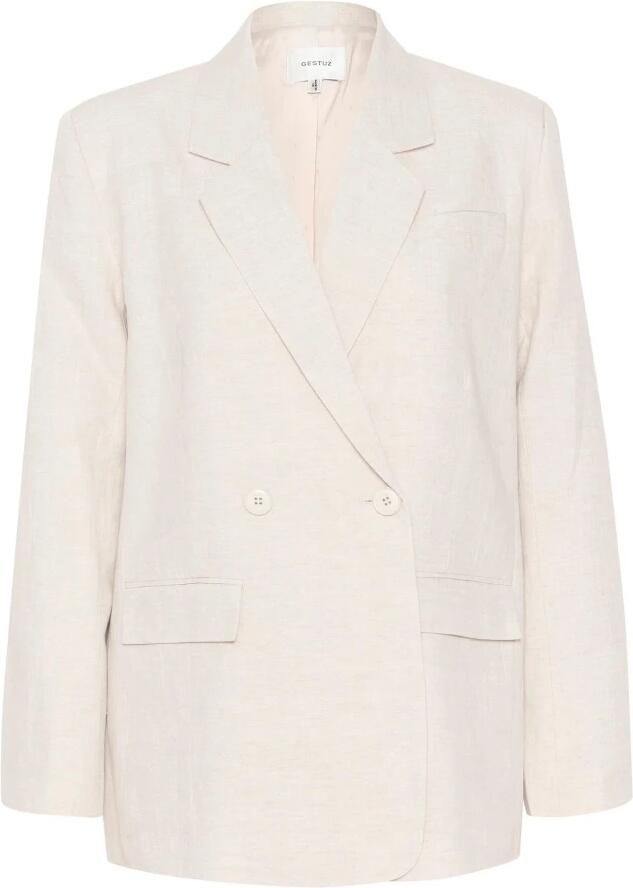 Gestuz Linnen Blazer Elegant Stijlvol Veelzijdig Beige Dames - Foto 5