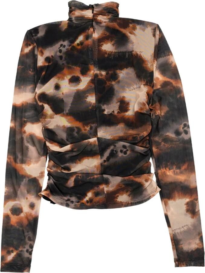 Gestuz Bruine Mesh Top met Gedrapeerde Effecten Brown Dames - Foto 2