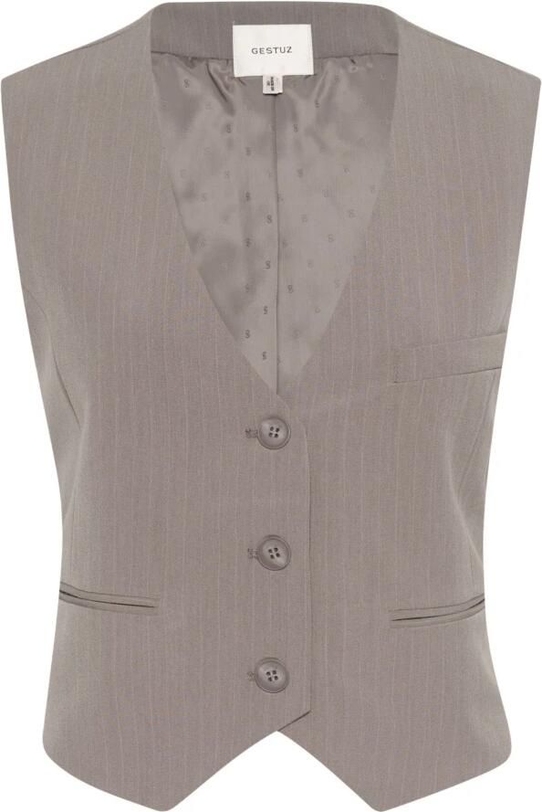 Gestuz Pinstripe Vest Jas Rock Ridge Gray Dames