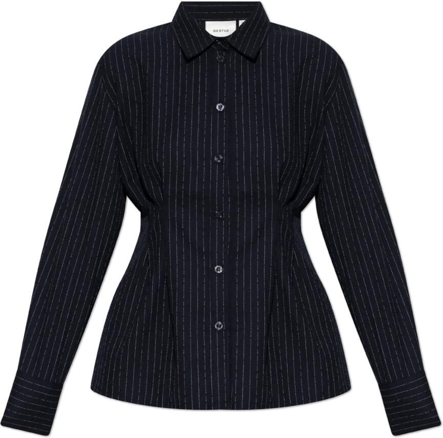 Gestuz Slim fit overhemdblouse met overhemdkraag model 'Dacia' - Foto 4