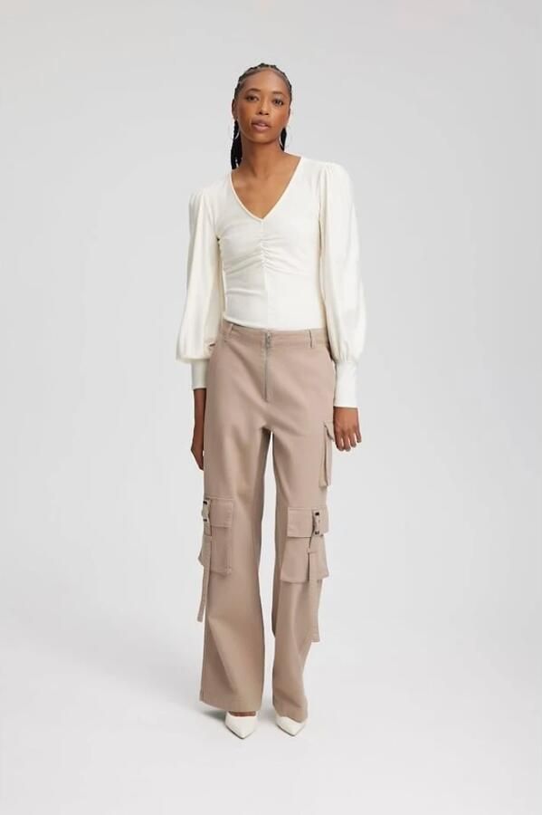 GESTUZ Dames Blouses Rifagz V-neck Blouse Beige - Foto 6