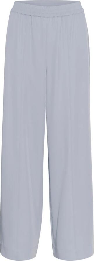 Gestuz Wijde Pijp Elastische Taille Losse Pasvorm Broek Grijs Blauw Blue Dames - Foto 5