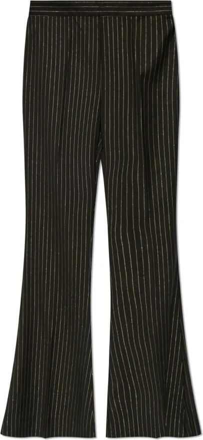 Gestuz Hoge taille flare broek met krijtstreep patroon Black Dames - Foto 12