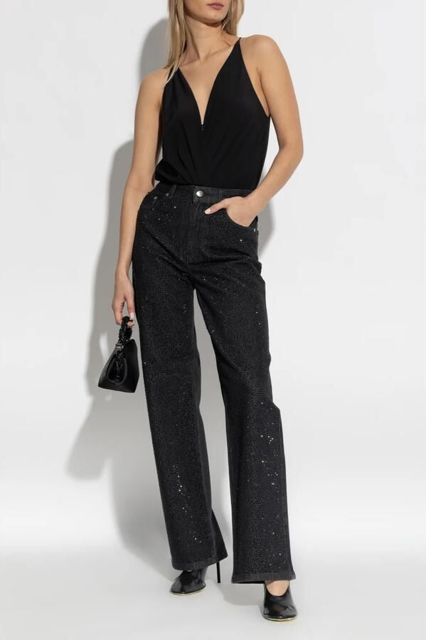 Gestuz Wijde Pijp Jeans Donkere Zwarte Wassing Black Dames - Foto 2