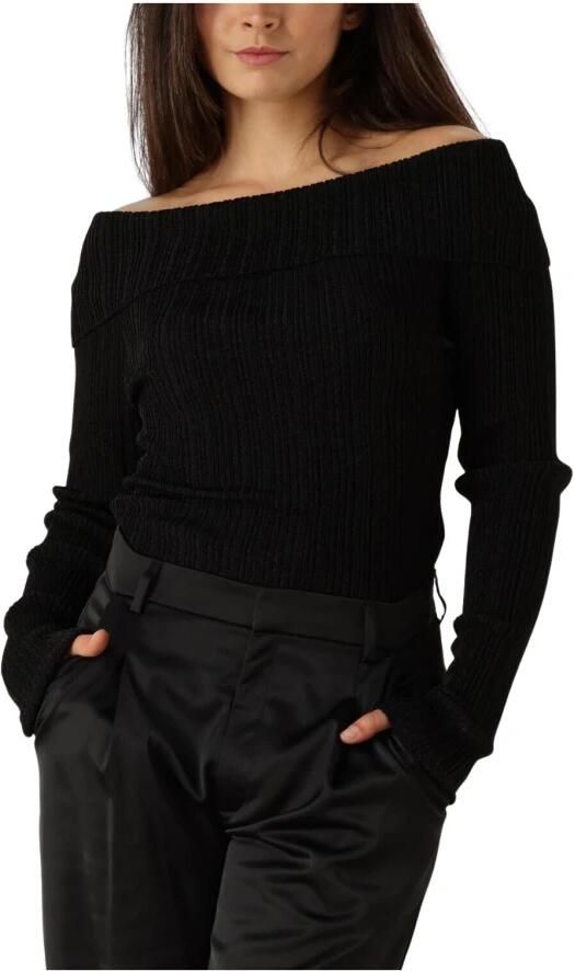 GESTUZ Dames Tops & T-shirts Silvigz Rib Ls Off Shoulder Zwart - Foto 7