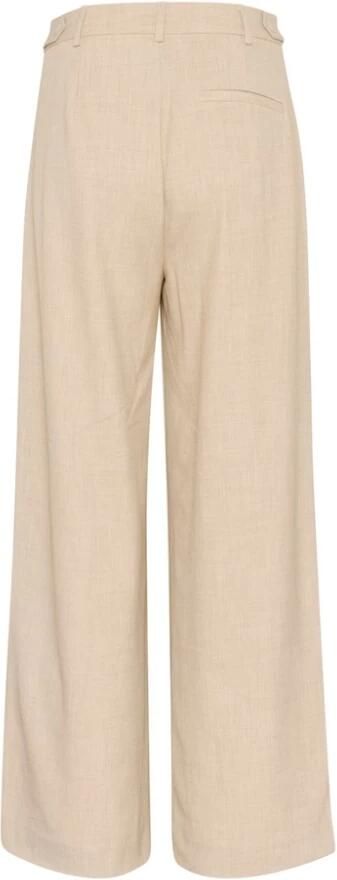 Gestuz Zwarte Wijde Pijp Broek met Zakken Beige Dames - Foto 8